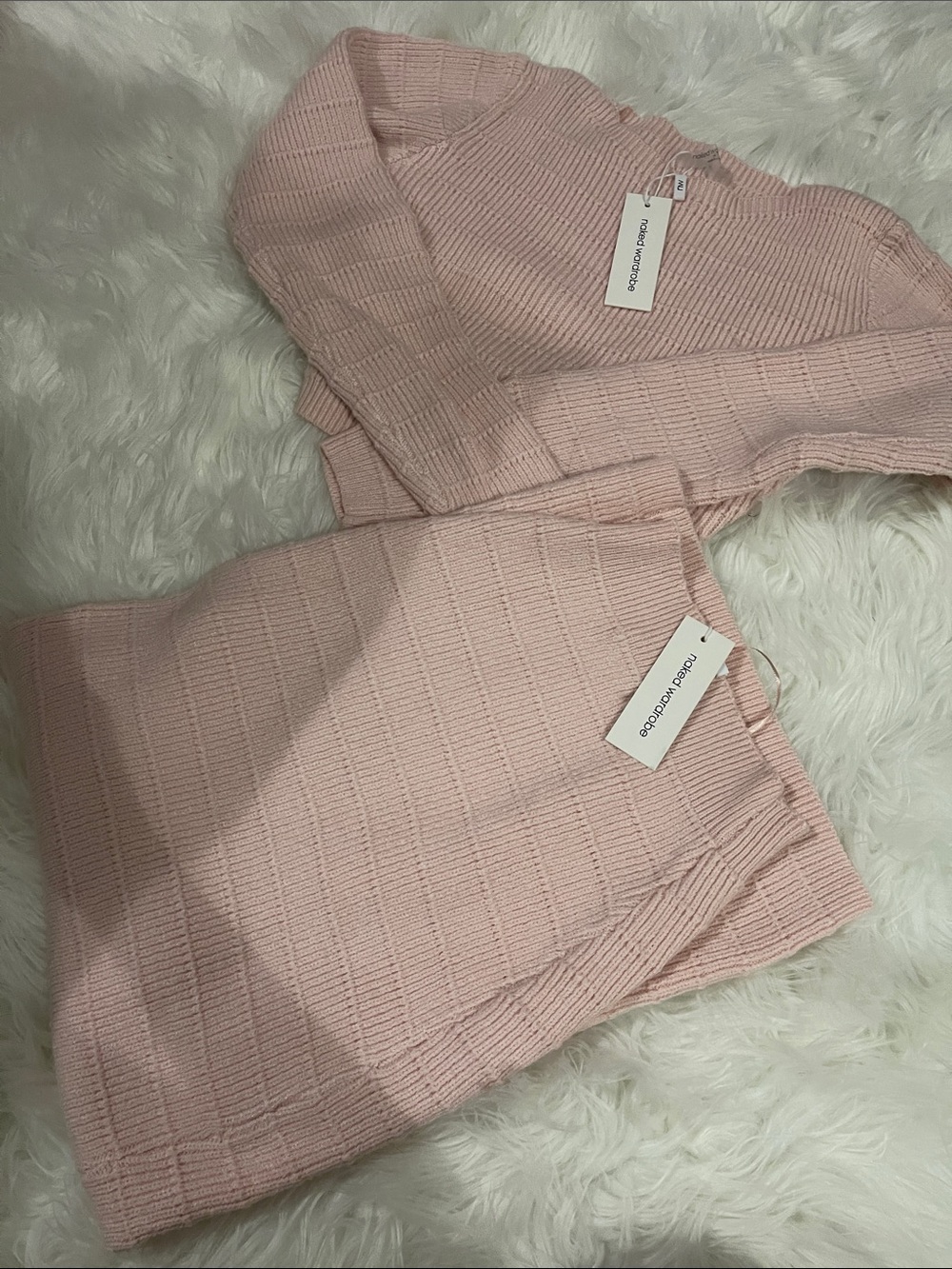 naked wardrobe Blush Pink Ribbed Knit Midi Set - Picture 8 of 8